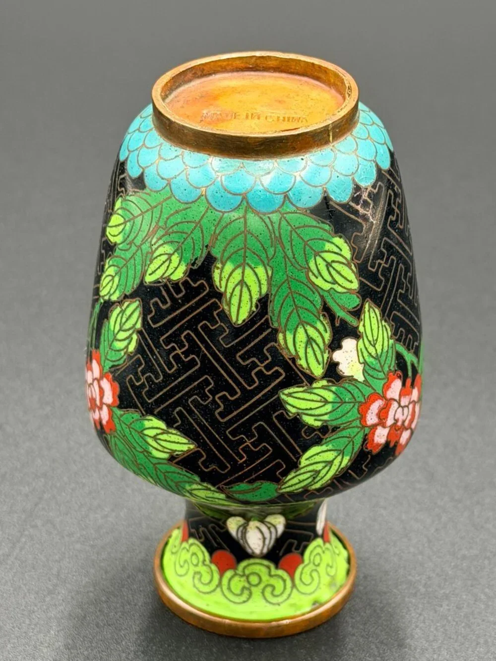 Vintage Small Chinese Cloisonne Enamel Vase 4